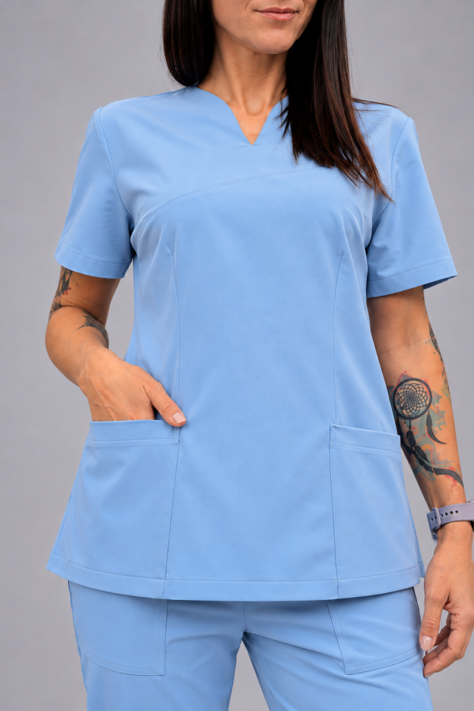 Bluza medyczna damska Angela – dekolt i kieszenie